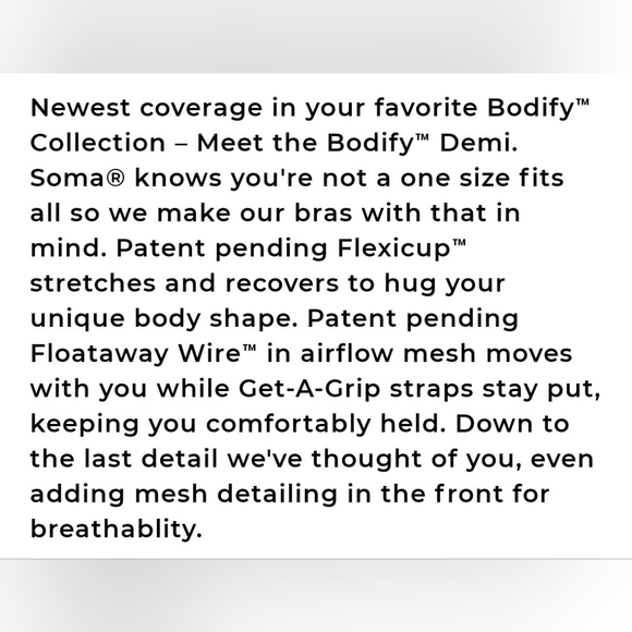 Soma Bodify Demi Bra Size 34DD with matching panty - Picture 13 of 14